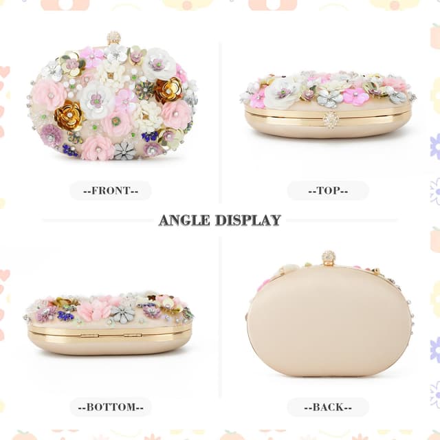 Thumbnail 2 de EVEOUT Blume Abendtasche Clutch 20,5 cm