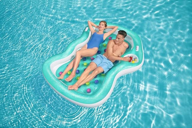 Detalle 2 de Bestway Tumbona Inflable Isla, Cama Flotante para Piscina🛟