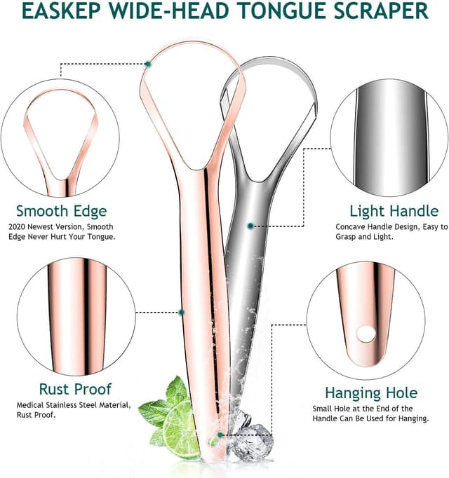 Thumbnail 6 de Easkep Tongue Scraper 2 Pack stainless steel