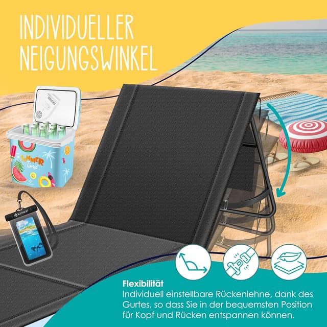 Thumbnail 4 de KESSER® Colchón de Playa Plegable con Respaldo y Transporte 🏖️