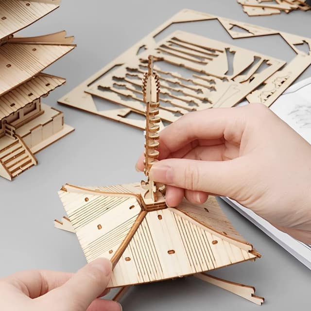 Thumbnail 7 de Rolife Puzzle 3D Pagoda de 5 Pisos 🏯 Juego de Construcción Decorativo