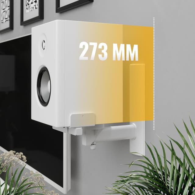 Detalle 2 de RICOO Support mural inclinable et orientable pour enceinte LH023-W (universel) – 2 pièces, blanc