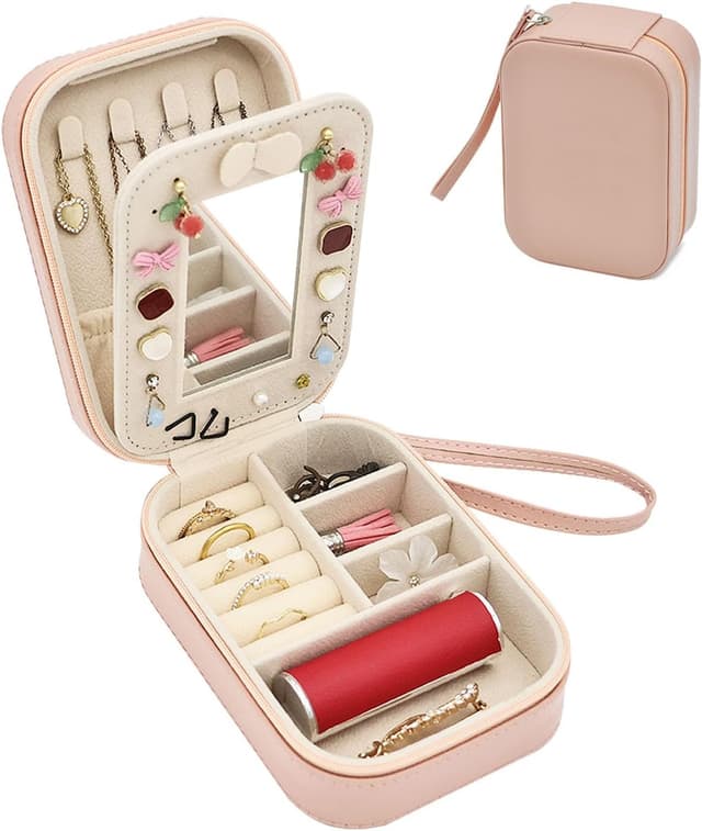 Detalle de Boxudeli Joyero de viaje pequeño Rosa