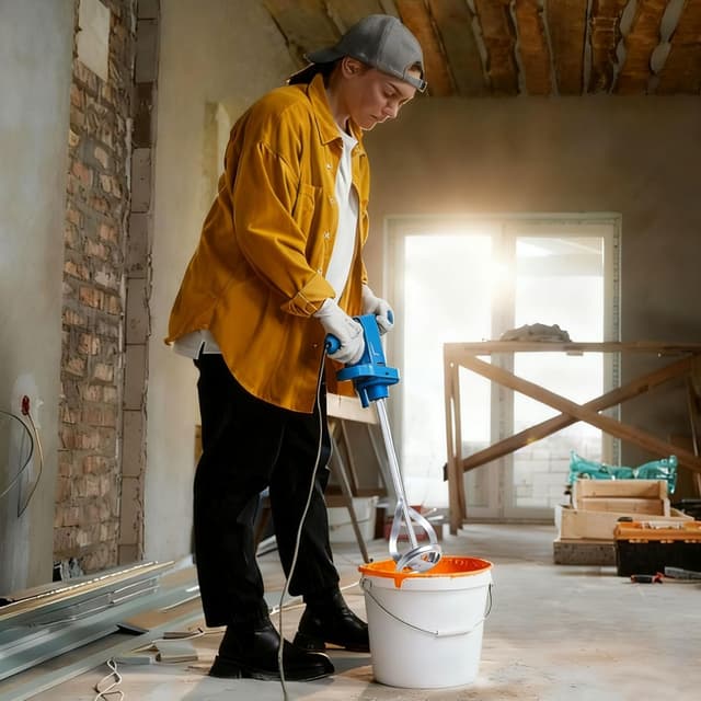 Detalle 1 de Paint and Mud Mixers 1P Paint Stirrer Paddle Mixer for 3/8" Drill Chucks