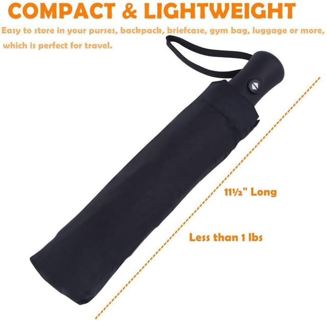 Detalle de Loiina Regenschirm Taschenschirm Windproof mit Auf-Zu-Automatik und UV-Schutz (8 Edelstahlspeichen, 3-teilig)