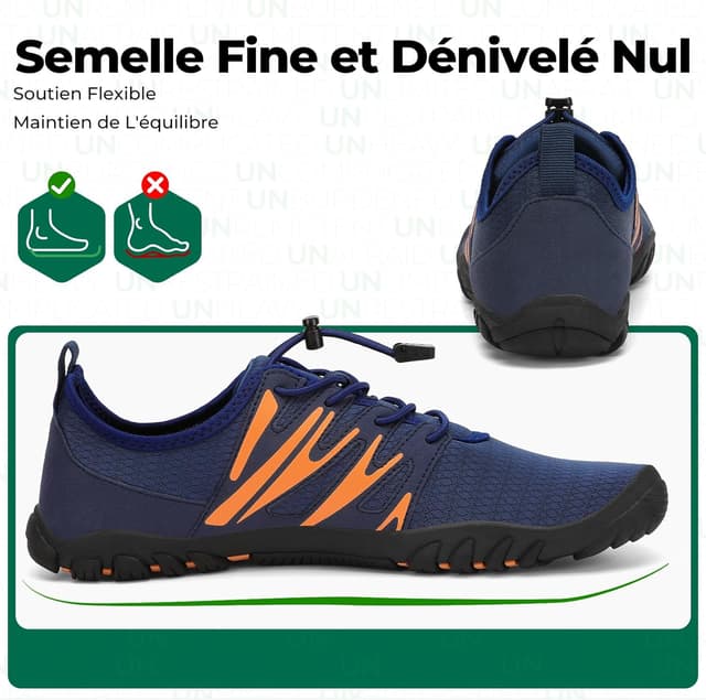 Detalle de SAGUARO Chaussures barefoot homme – chaussures d’eau à séchage rapide, respirantes et antidérapantes (GR.39-48)