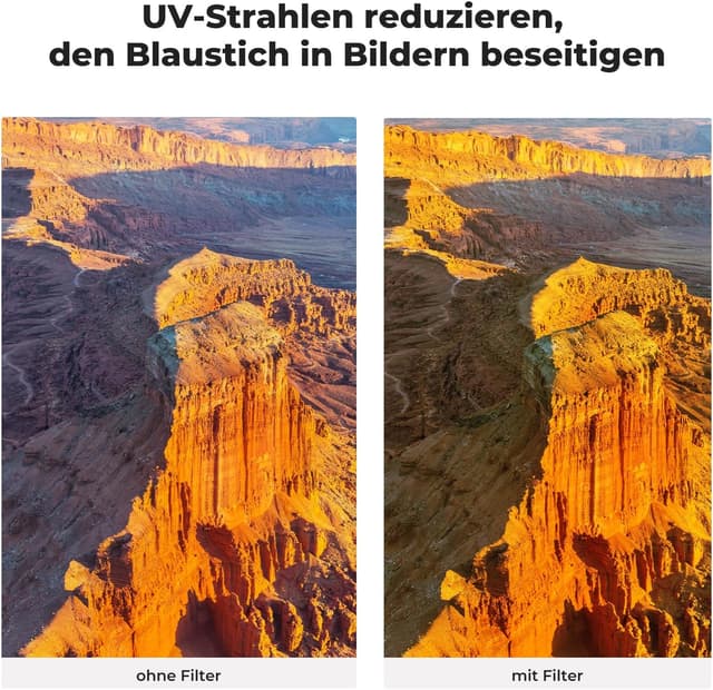 Detalle 2 de K&F CONCEPT UV-Filter 58 mm, 9H Härte Schutzfilter (Nano Xcel) für Frontlinsen