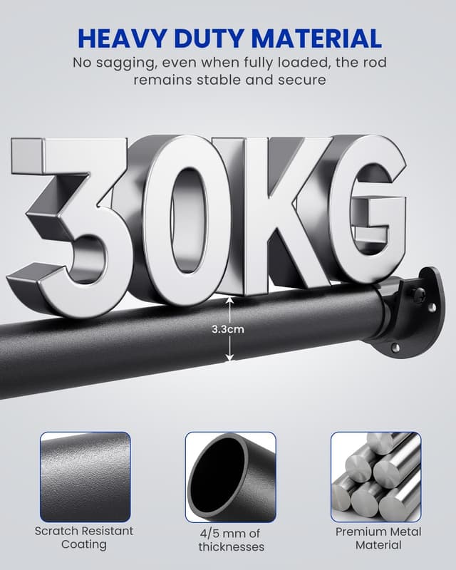 Thumbnail 3 de Supforce Wardrobe Rail 43–97 cm