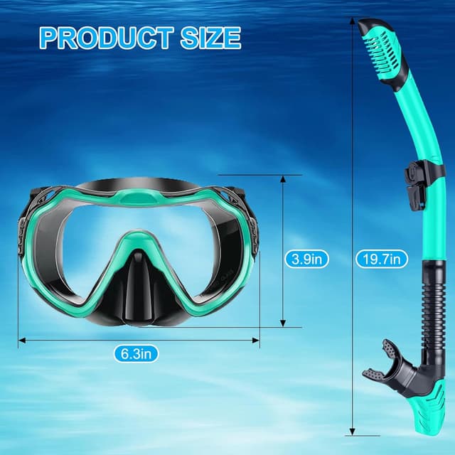 Detalle 1 de Mengine Snorkel Set for Adults, Dry Snorkel