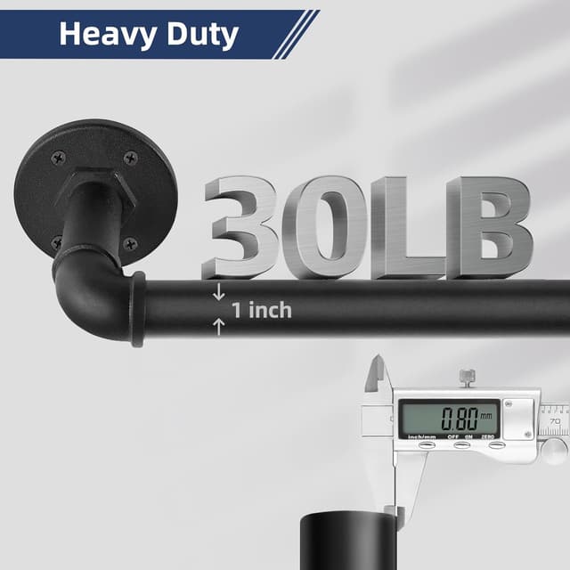 Detalle 2 de Tringle rideau occultant noire 88-266 cm