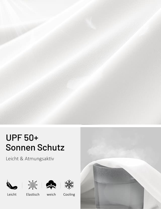 Detalle 2 de TACVASEN Herren UPF 50+ Langarmshirt Rashguard für Outdoor & UV-Schutz