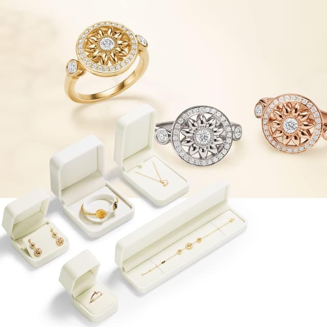 Thumbnail 6 de Oirlv Scatola Anello Bianco Velluto 6 cm