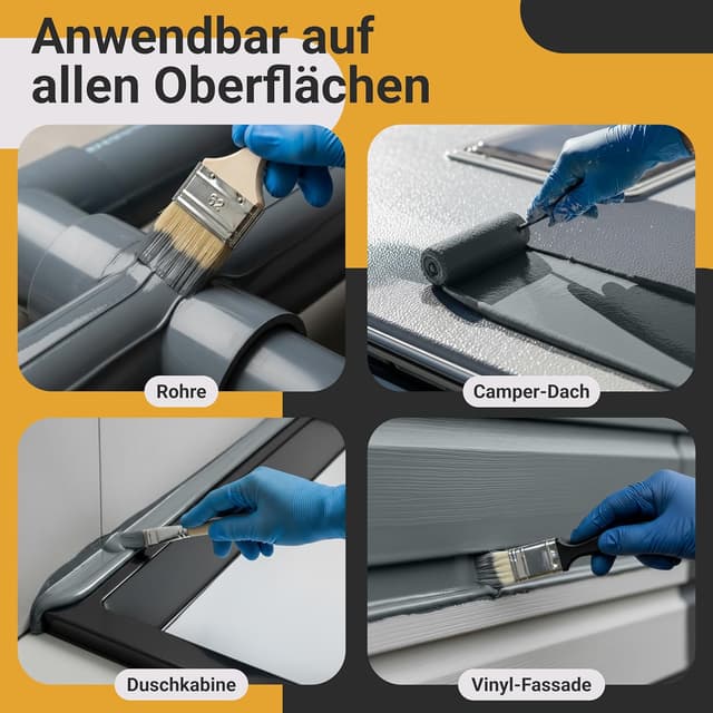 Detalle 2 de PROXINOVA Flüssigkunststoff-Abdichtung in Grau (750 ml) für Dach, Fenster & Wände