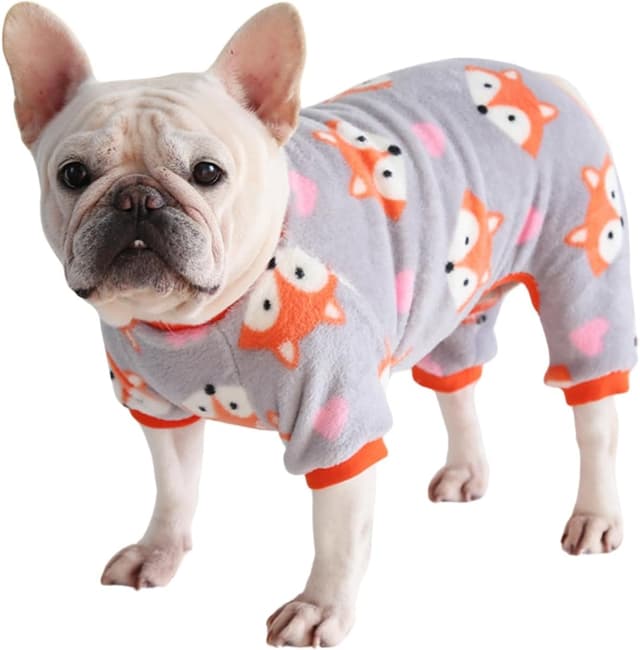 Detalle de BT Bear Dog Pajamas Soft Warm Fleece Jumpsuit (Coral Fleece) – Orange, Size XL