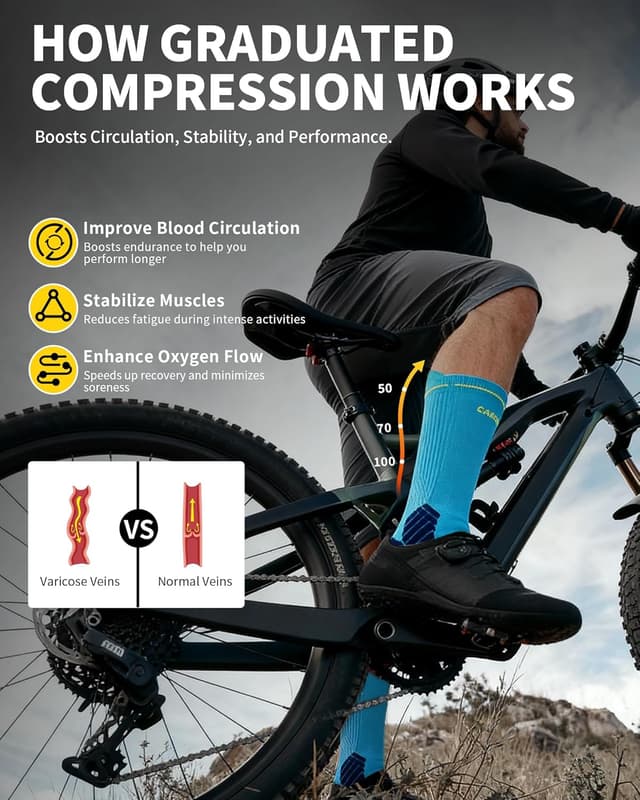 Detalle de CAMBIVO 2 compression crew socks 2 pairs