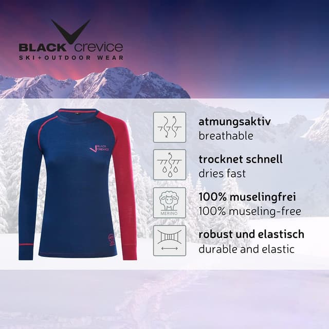 Thumbnail 3 de Black Crevice Maglia Merino Donna