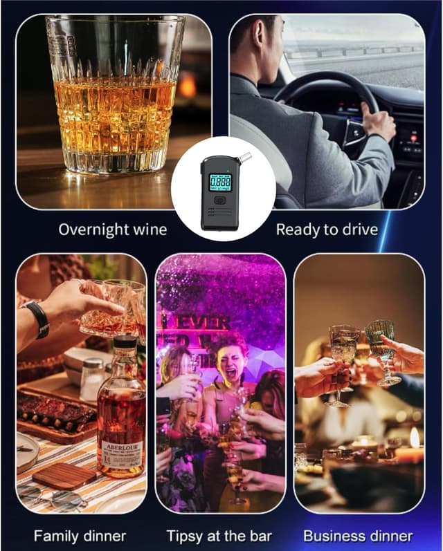 Thumbnail 6 de Pozxiol etilometro portatile certificato con apposito boccaglio e test rapido per uso domestico e feste