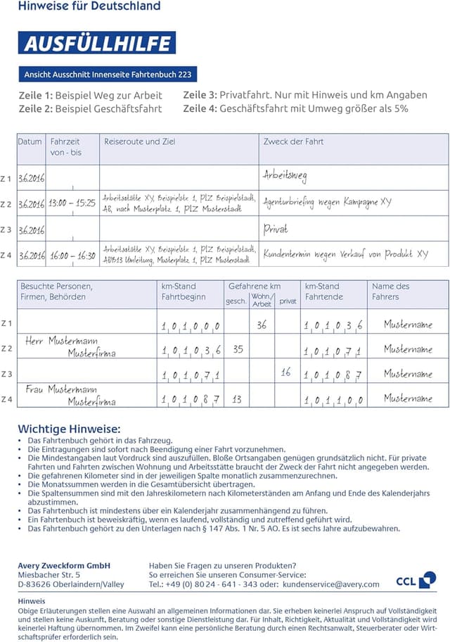 Thumbnail 5 de AVERY Zweckform 223 Fahrtenbuch A5, 80 Seiten 📒