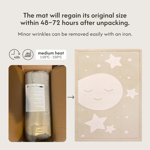 Detalle de Hakuna Matte Cloud Soft Baby Play Mat (170 x 120 x 2.5 cm) – memory foam crawling & play rug with non-slip base