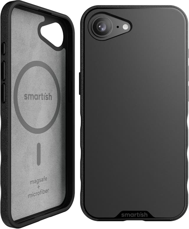 Detalle de Smartish Gripmunk Magnetic Slim Case for iPhone 17e/16e with MagSafe (Black Tie Affair)