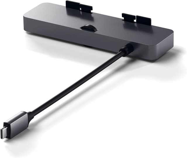 Detalle de SATECHI Hub USB-C con morsetto per iMac e lettore Micro/SD: espansione dati per iMac 2019/2017 e iMac Pro (grigio siderale)