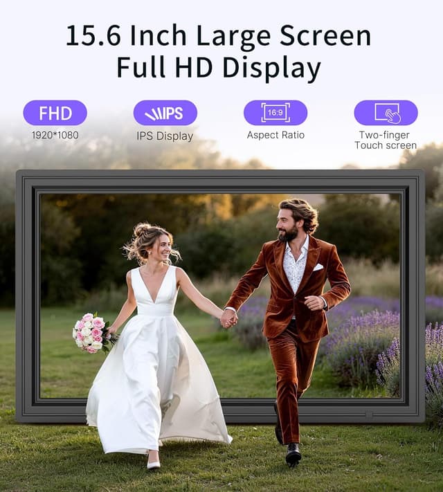 Detalle 2 de Uhale 64GB 15.6" WiFi Digital Picture Frame with 1920x1080 IPS Touch Screen (Uhale app, SD/USB)