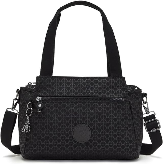 Detalle de Kipling Elysia Bandolera Mediana, bolso hombro negro
