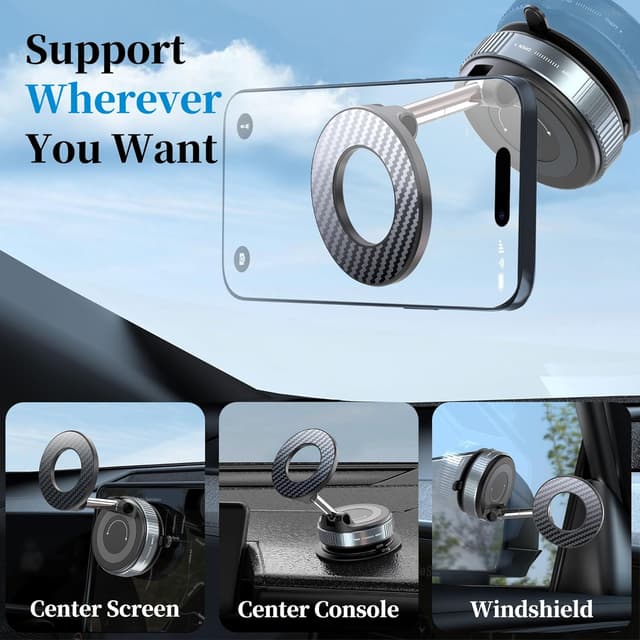 Thumbnail 2 de PlusAcc Vacuum Magnetic Phone Holder 360°