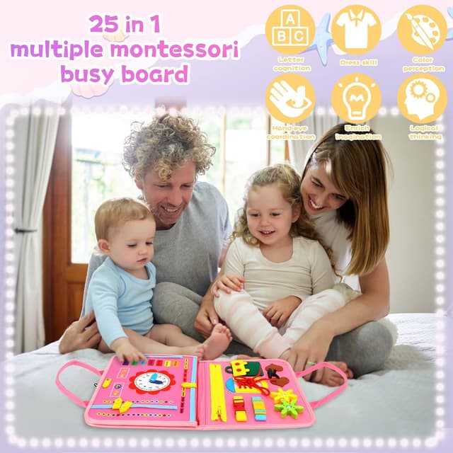 Detalle 2 de Montessori busy board for toddlers 1-3 years