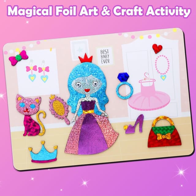 Detalle de ZMLM Folienspaß Einhorn‑Sticker Bastelset für Mädchen 4–9 Jahre 🎨