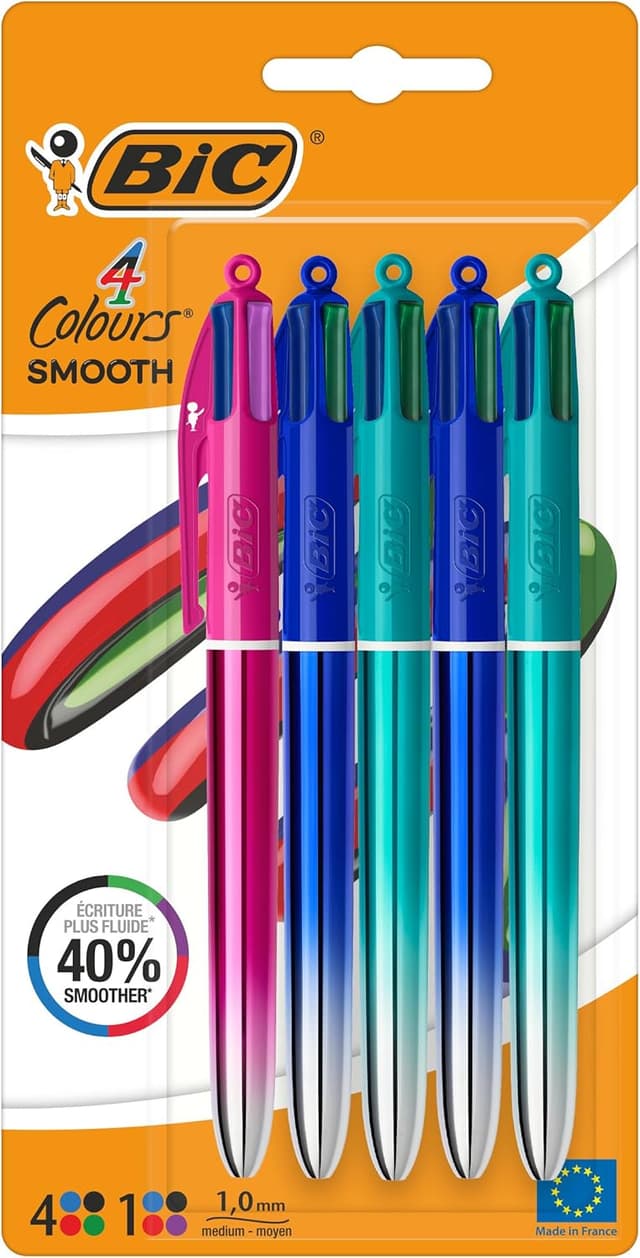 Detalle de BIC 4 Colours Smooth 1 mm confezione da 5