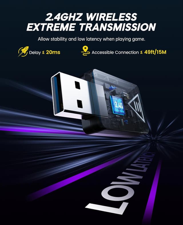 Thumbnail 6 de EKSA E1000BT : casque gaming sans fil 3-en-1 Bluetooth/2,4 GHz + audio 3,5 mm (PS5, PC, PS4)