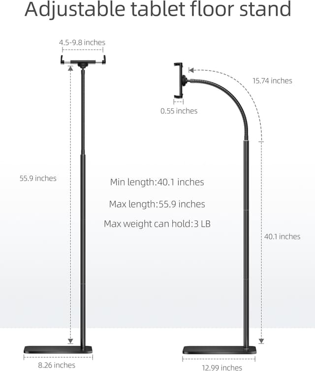 Thumbnail 6 de LanPavilion adjustable metal iPad stand with flexible gooseneck (4.7–13 inch devices)