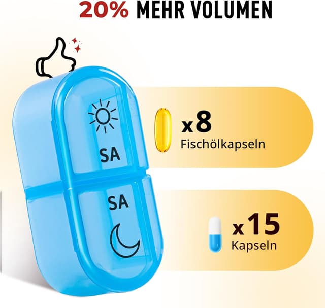 Thumbnail 2 de Doruimi Tablettenbox 7 Tage 2 Fächer Schwarz