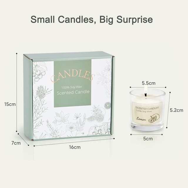 Thumbnail 6 de Aptliton scented votive candle gift set (fresh linen, vanilla, jasmine & lemon) in soy wax