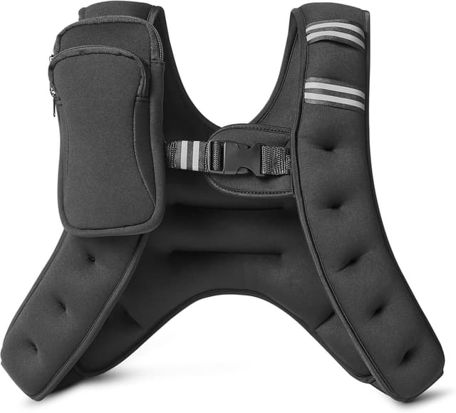 Detalle de Amazon Basics chaleco con lastre de 5,4 kg con rayas reflectantes (neopreno reciclado)