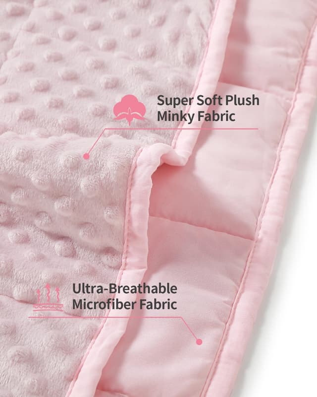 Detalle de Mr. Sandman Queen Weighted Blanket (60 x 80in, 15 lbs) – Minky Dots Heavy Throw for Adults, Pink