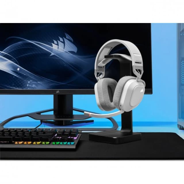 Detalle 1 de Corsair HS80 RGB Auriculares inalámbricos gaming blancos