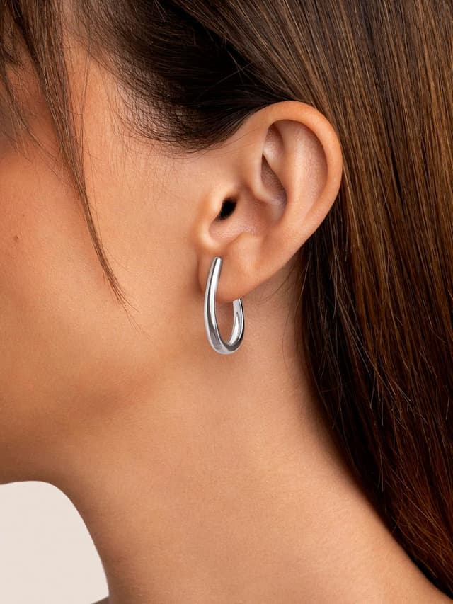 Thumbnail 1 de SINGULARU Aby orecchini a cerchio in ottone placcato oro 18Kt 💍