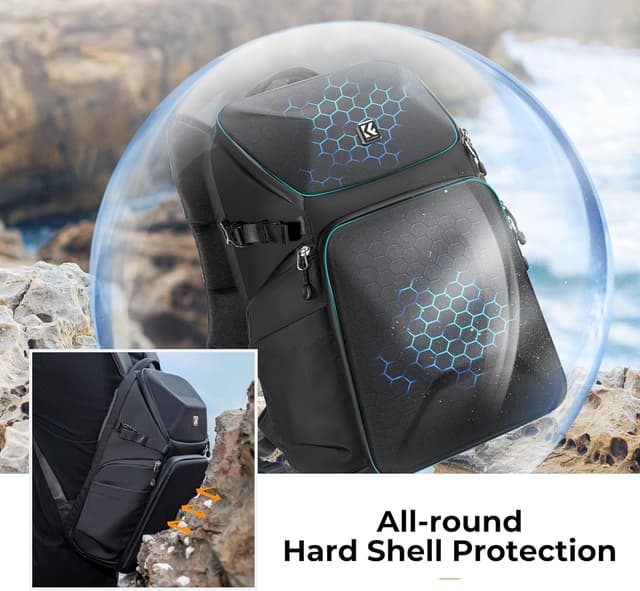 Detalle 2 de K&F Concept 20 L Camera Backpack for DSLR/SLR/Mirrorless (water-resistant hardshell, tripod holder)