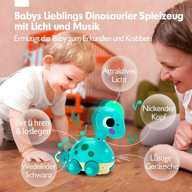Detalle de CubicFun Musik Dinosaurier Baby-Spielzeug ab 6 Monaten (Krabbelspielzeug mit Licht & Sound)