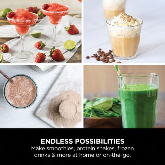 Detalle de Ninja Blast Portable Blender BC151UKCR (Cranberry Red) – 530ml cordless mini blender with leakproof lid