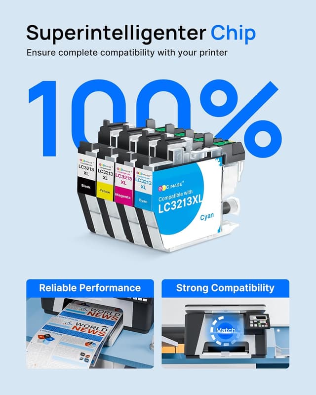 Detalle 2 de GPC Image LC3213 ink cartridges (compatible set for Brother) – BK/C/M/Y, 4 pack