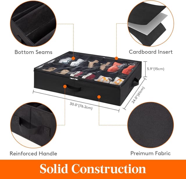 Detalle 2 de Lifewit Under Bed Shoe Organizer 24 pairs
