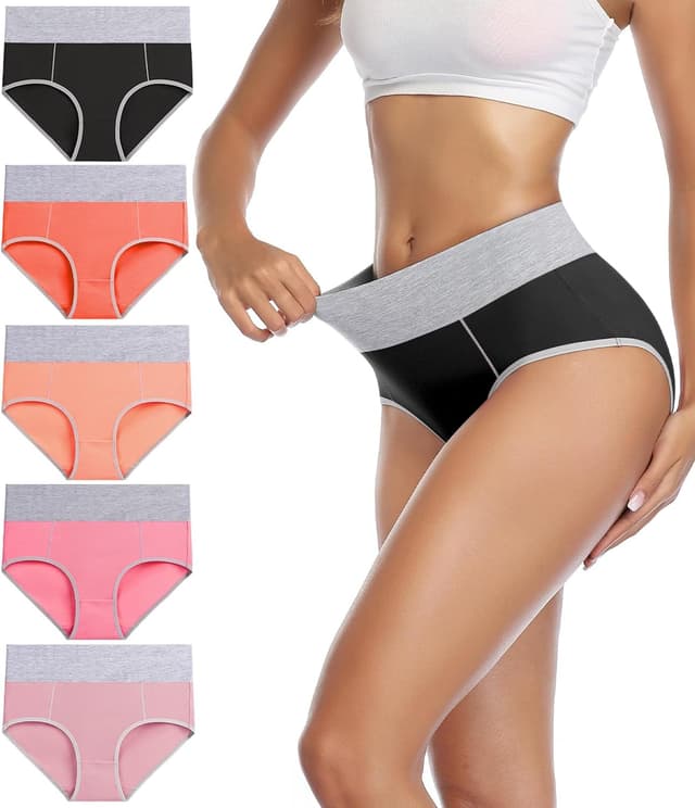 Detalle de wirarpa Women's Cotton High Waist Briefs 5-pack 🩲