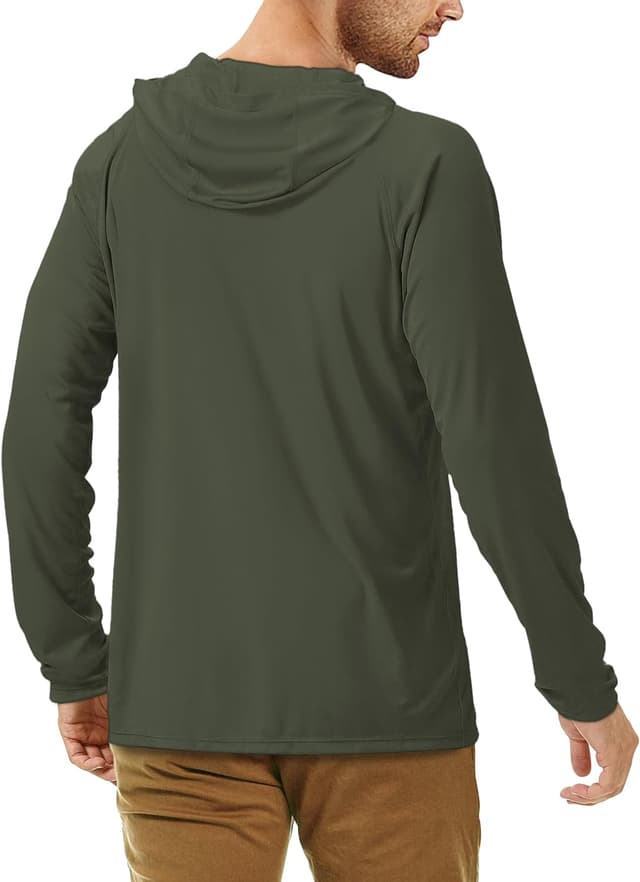 Detalle de Roadbox Men’s Sun Protection Swim Hoodie (UPF 50+) Quick-Dry Long Sleeve