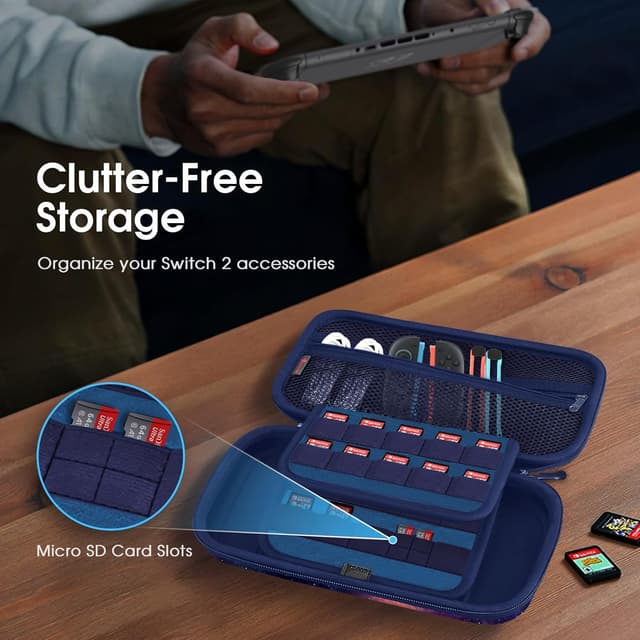 Detalle de FINTIE Tragetasche für Nintendo Switch 2 (2025) mit EVA-Hülle, Kartenhaltern und Innentasche