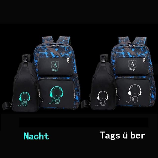 Thumbnail 1 de Asge Rucksack Schulrucksack Teenager wasserdicht