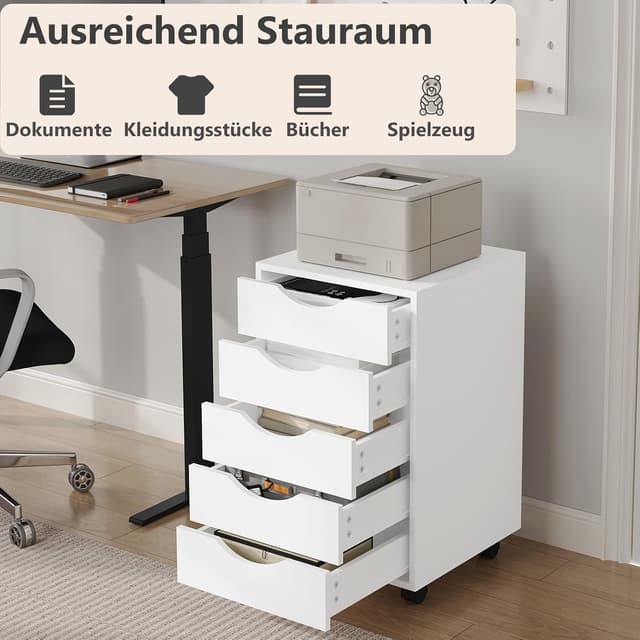 Detalle 1 de WOLTU Rollcontainer mit 5 Schubladen