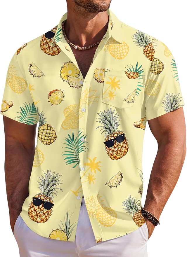 Thumbnail 6 de COOFANDY Hawaiian shirt floral button-down